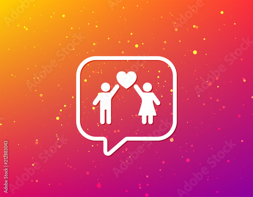 Couple love icon. Traditional young family sign.