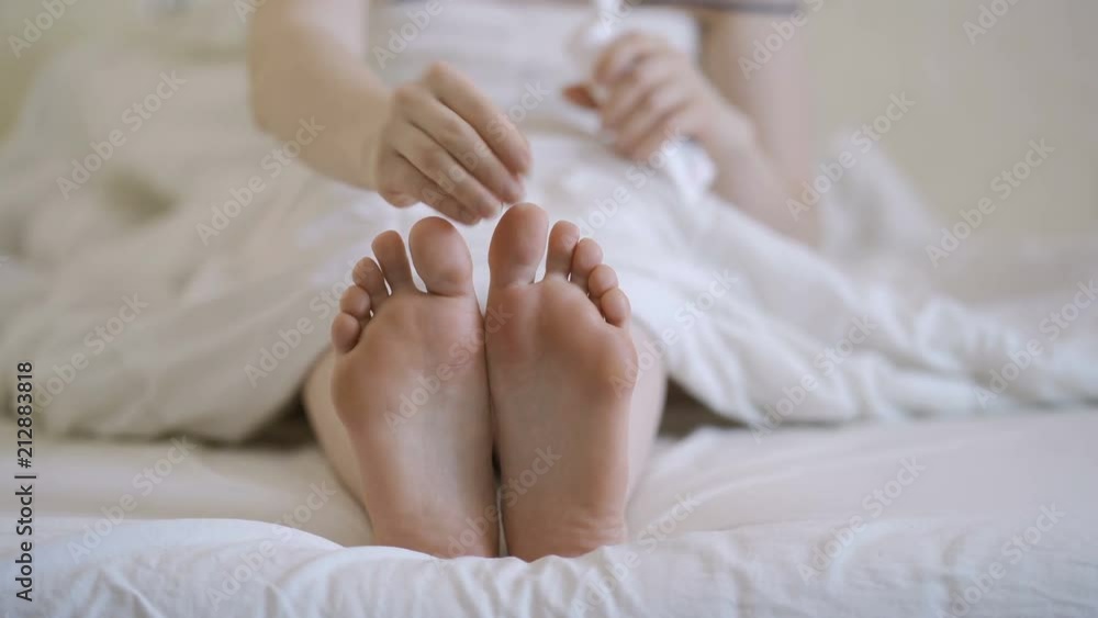 Female feet with skin peeling off. Foot peeling after the procedure. Female feet with skin peeling off. Foot peeling after the procedure.