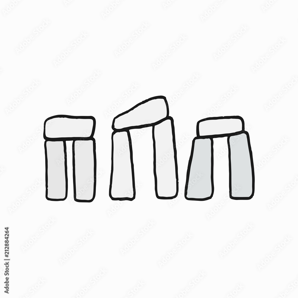 Stonehenge, British cultural icon illustration Stonehenge, British cultural icon illustration