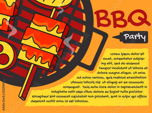 BBQ party background,banner vector graphic , greeting card or poster.