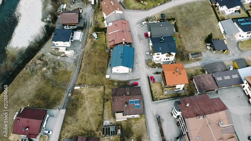 Beautiful little village in Austria. Drone footage of Ischgl. photo