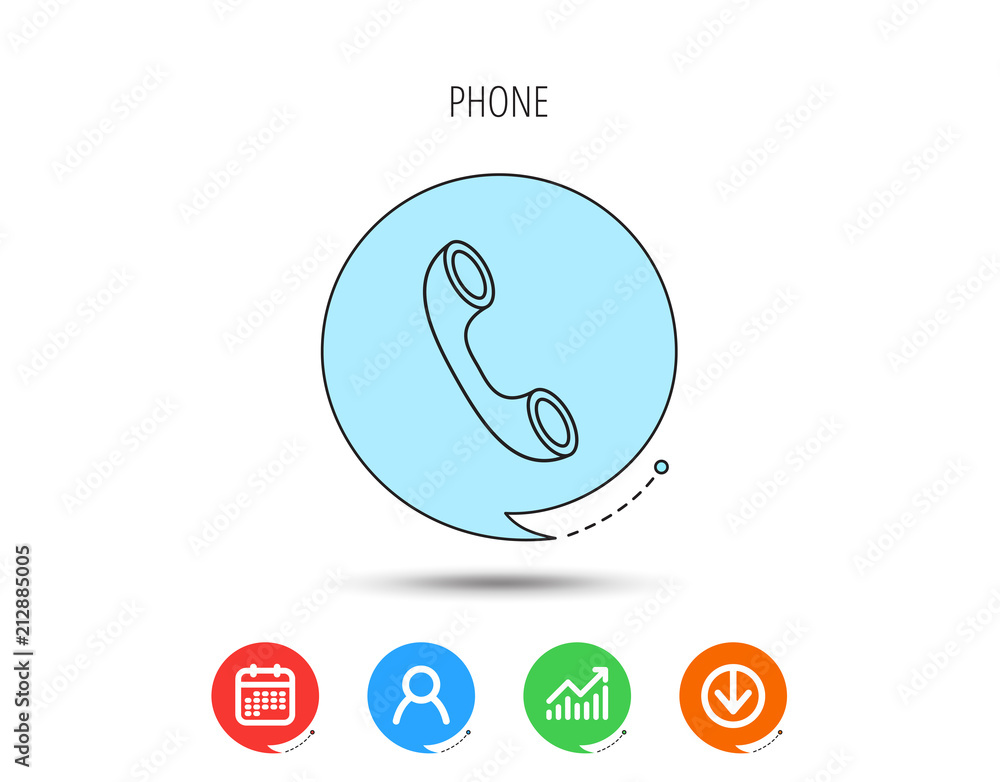 Phone icon. Call sign.