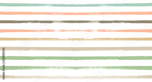 Sailor Stripes Seamless Vector Summer Pattern. Autumn Colors Yellow, Orange, Pink, Purple, Grey, White Stripes. Hipster Vintage Retro Textile Design. Creative Horizontal Banner. Watercolor Prints