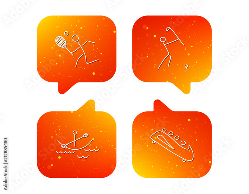 Boating, tennis and golf icons.