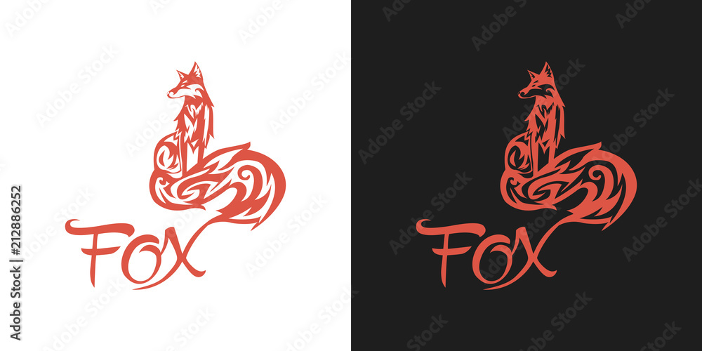 Fox logo, monogram, illustration, vector Fox logo, monogram, illustration, vector