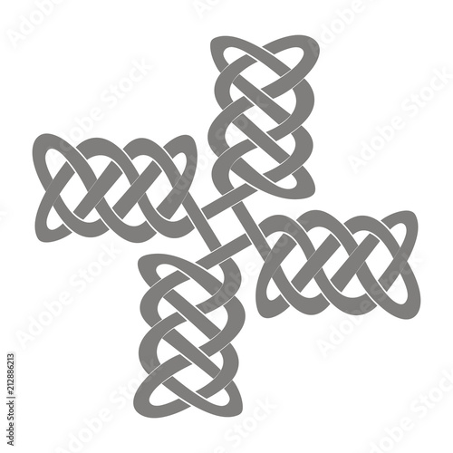 monochrome icon with Celtic art and ethnic ornaments for your design