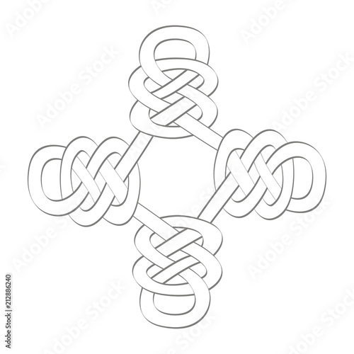 monochrome icon with Celtic art and ethnic ornaments for your design