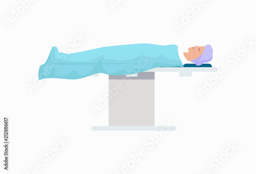 Patient on Surgical Table Icon Vector Illustration