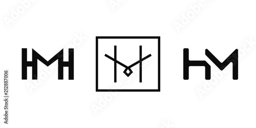 HM logo, monogram, vector