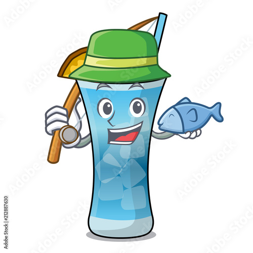 Fishing blue hawaii mascot cartoon