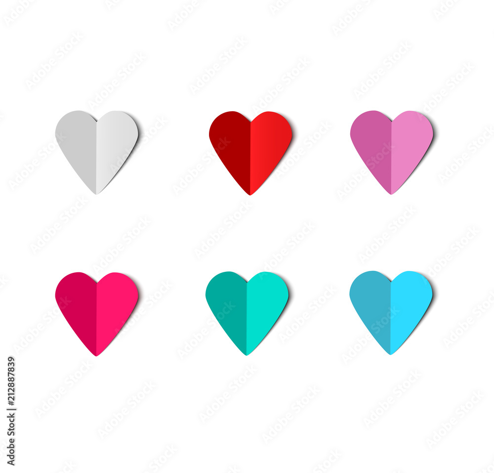 Paper hearts vector 