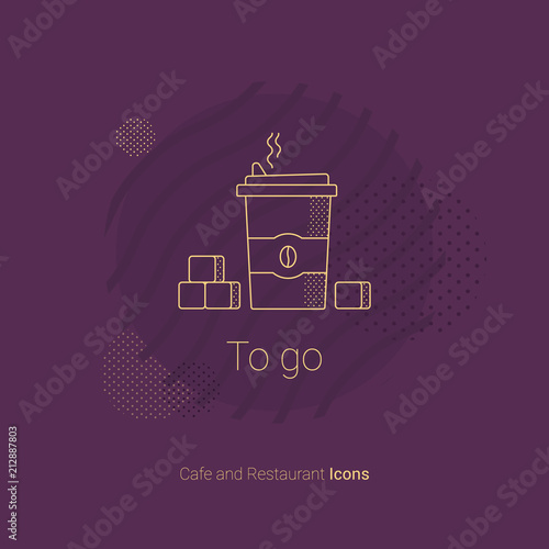 Coffee to go cup icon. For restaurants and cafes.