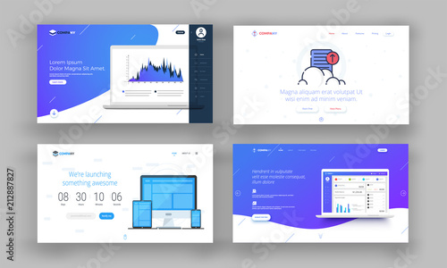 Website Hero Image or Landing Pages Set.
