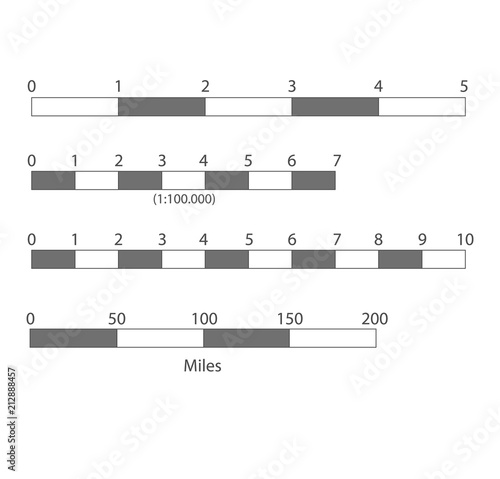 Map scales vector illustration.