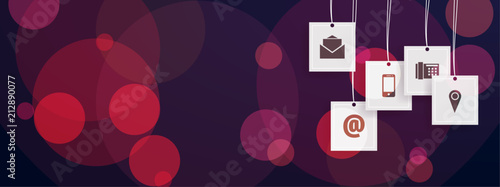 Contact us stickers header. Contact us icon hanging concept.
