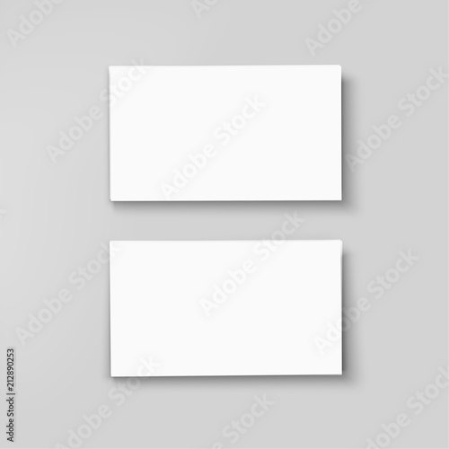 Vector two horizontal business cards on transparent background.