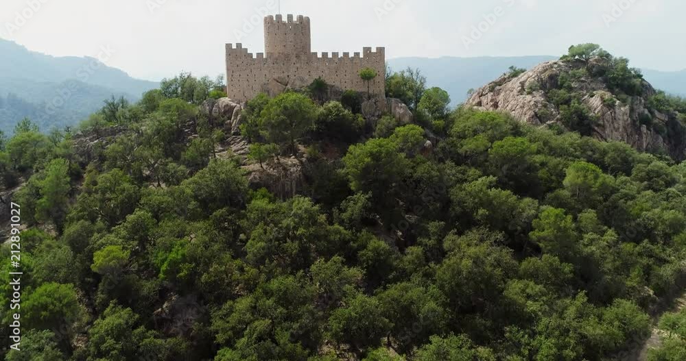 Old Castle of Farners in Catalonia Spain Old Castle of Farners in Catalonia Spain