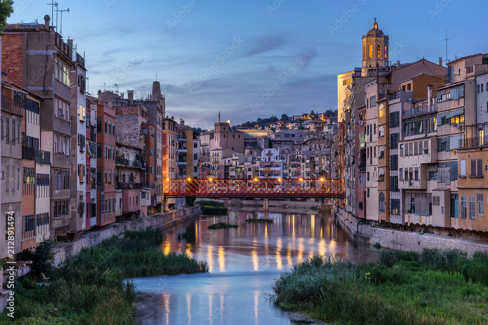 Looking down the Onyar River in Girona