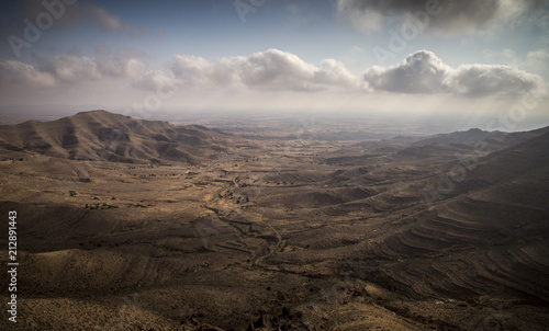 Mountains in Tunisia on the way to the Sahara desert.