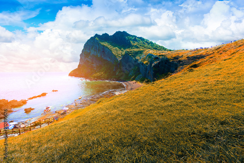 Seongsan ilchulbong at Jeju island,South Korea. photo