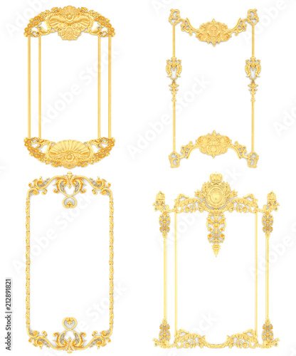 Stucco decoration, gold cartouche 