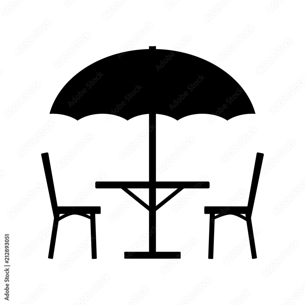 Table Parasol And Chairs Icon.Vector Illustration Table Parasol And Chairs Icon.Vector Illustration