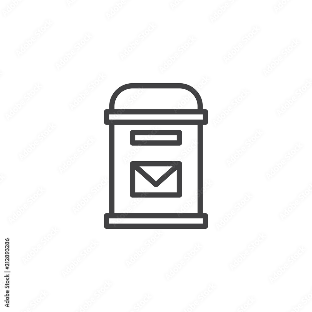 Letter Box Line Icon - IconBunny