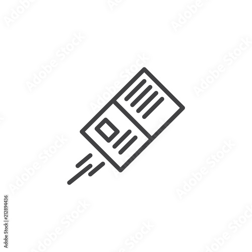 Postcard send outline icon. linear style sign for mobile concept and web design. Mail post card simple line vector icon. Symbol, logo illustration. Pixel perfect vector graphics