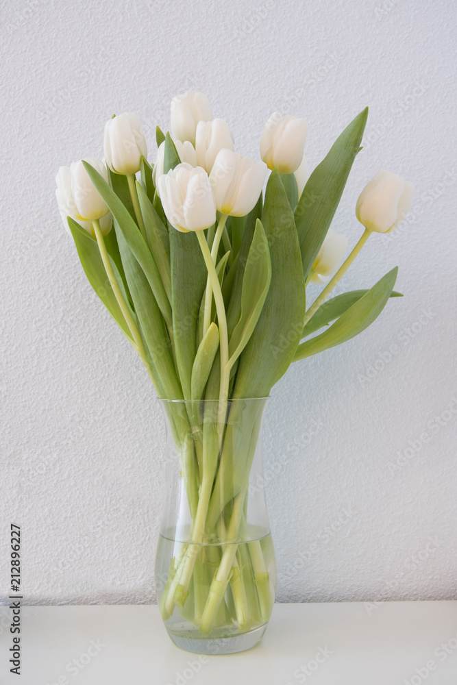 Ramo de tulipanes blancos Stock Photo | Adobe Stock