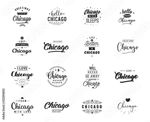 Greeting cards, vector design. Isolated logos. Typography set.