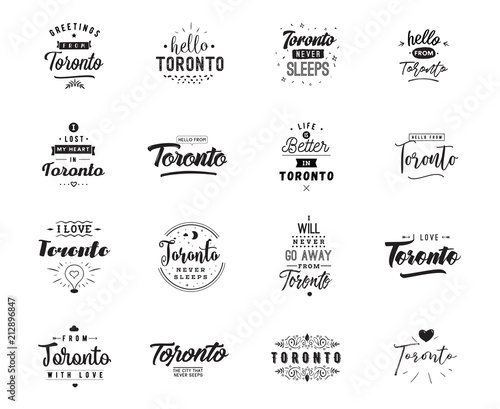 Greeting cards, vector design. Isolated logos. Typography set.