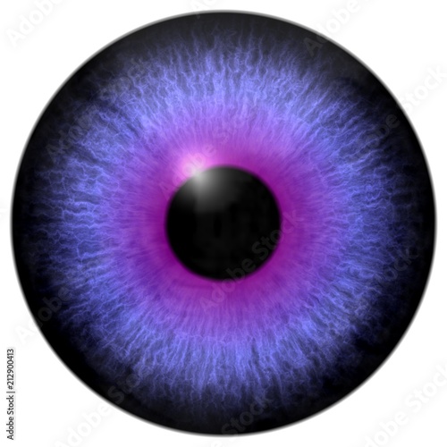 Purple eye 3d texture, white background