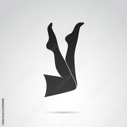 Woman legs in seductive pose vector icon.