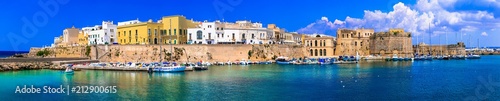 Panorama of beautiful coastal town Gallipoli in Puglia  Italy