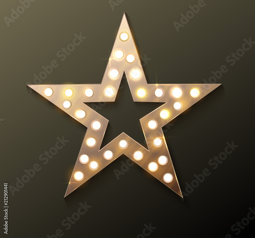 Star retro light banner.
