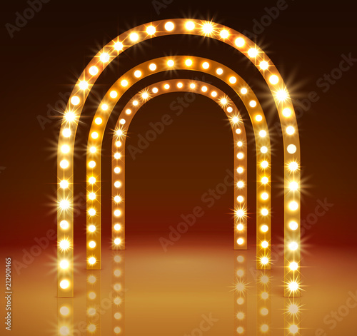 Stage With Circle Light Bulbs
