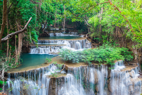 Beautiful waterfall at Kanchanaburi  Thailand