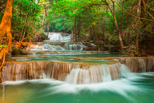 Fototapeta Naklejka Na Ścianę i Meble -  Beautiful waterfall at Kanchanaburi, Thailand