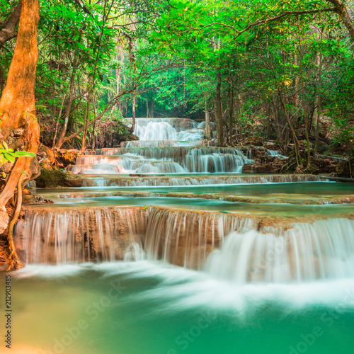 Cool waterfall at Kanchanaburi, Thailand