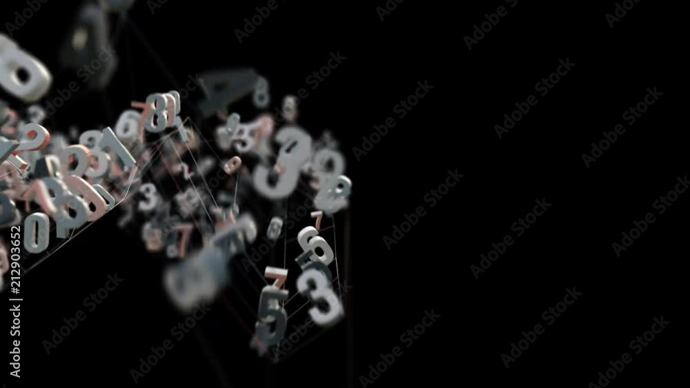 4K Random Numbers Moving in a Mesh. 3D Animation. Seamless Loop. 4K Random Numbers Moving in a Mesh. 3D Animation. Seamless Loop.