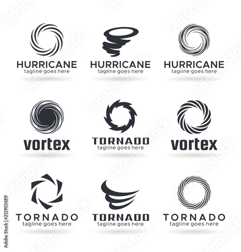 Tornado, vortex, hurricane logo design