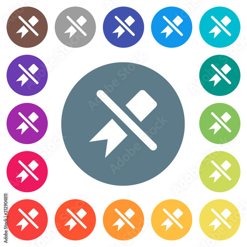 Untag flat white icons on round color backgrounds