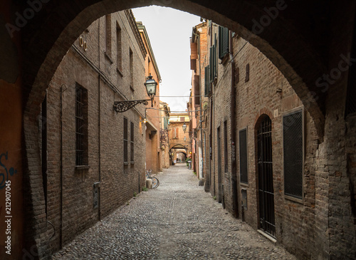 Via delle Volte of Ferrara in the medieval quarter. Emilia-Romagna. Italy. © wjarek
