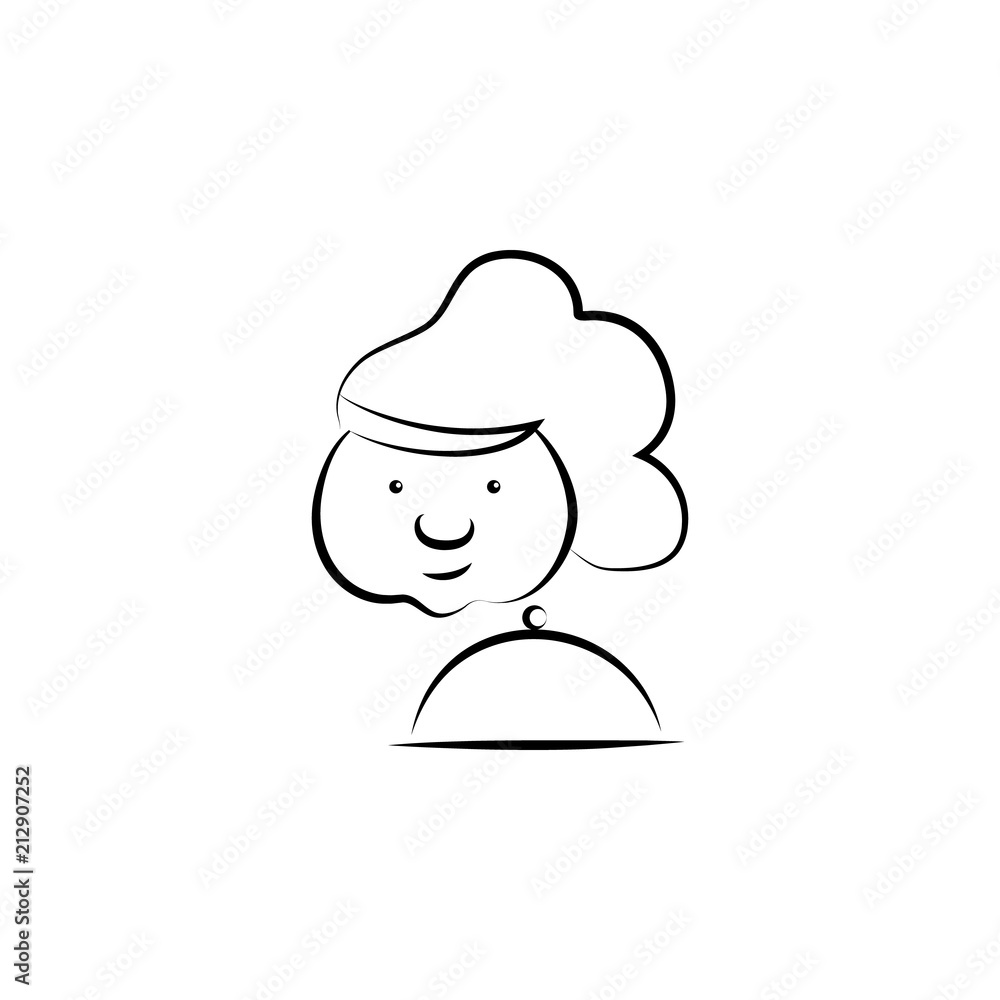 cook avatar sketch style illustration. Element of professions for mobile concept and web apps illustration. Illustration for website design and development, app development cook avatar sketch style illustration. Element of professions for mobile concept and web apps illustration. Illustration for website design and development, app development