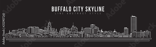 Cityscape Building Line art Vector Illustration design - Buffalo skyline city