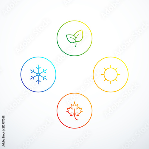 Set of season icons. Seasons infographics. Vector illustration