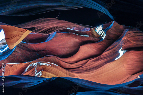 Contrasting Colors in Antelope Slot Canyon near Page, Arizona