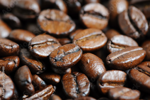 roasted coffee beans macro background