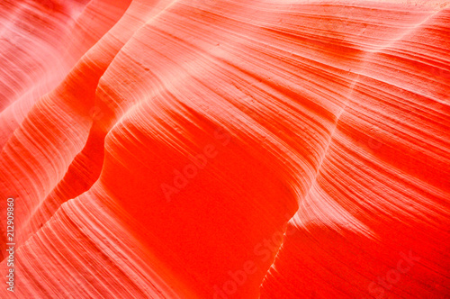 Groves in a Red Wave of Sandstone in Antelope Slot Canyon near Page, Arizona