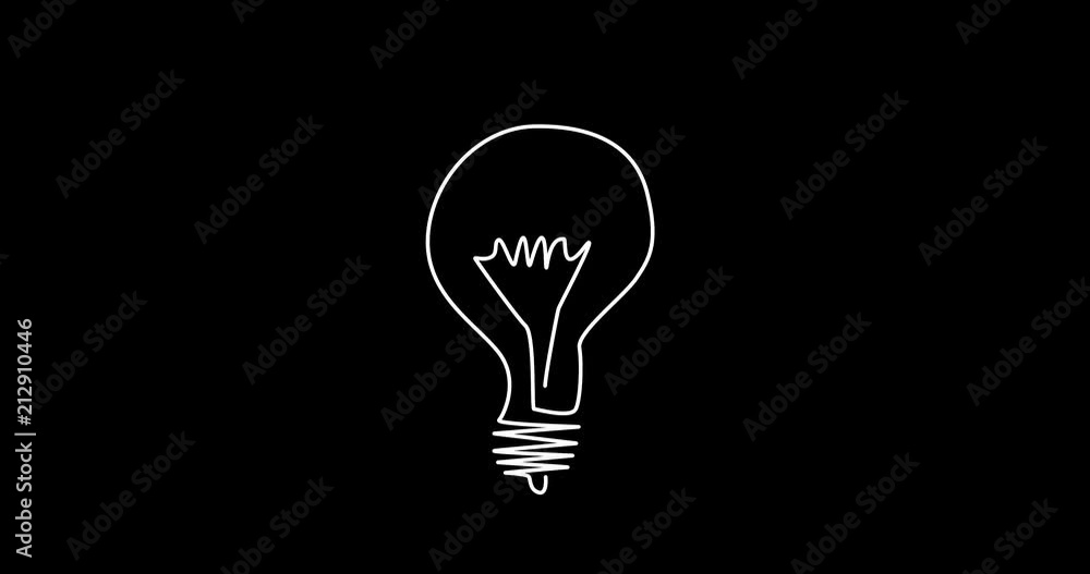 Light bulb is animated against black background Light bulb is animated against black background